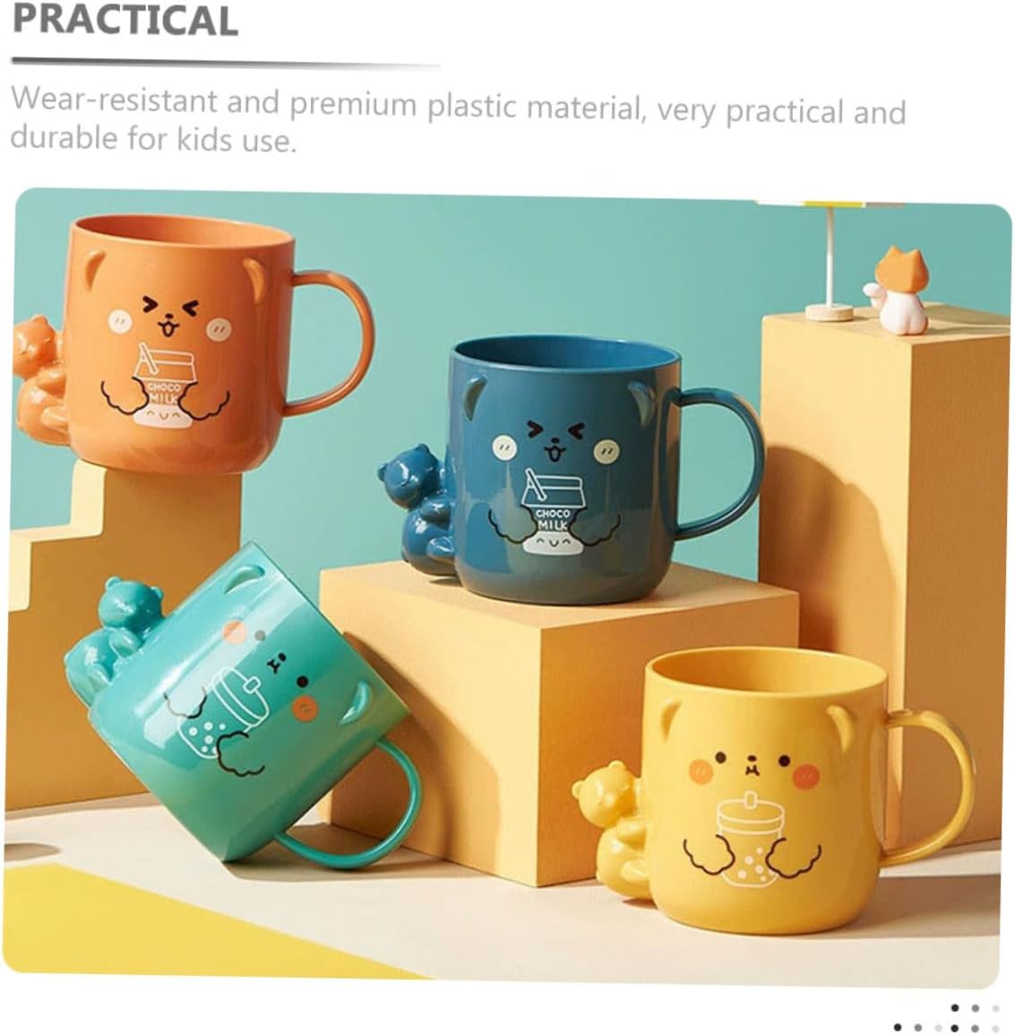 Healifty 2-Piece Funny Cartoon Mouthwash Cup for Kids