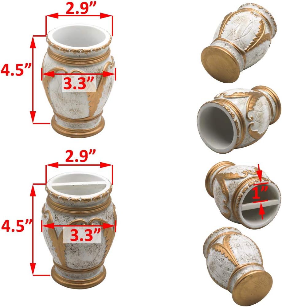 LUANT 4 Piece Bathroom Accessory Set White Gold