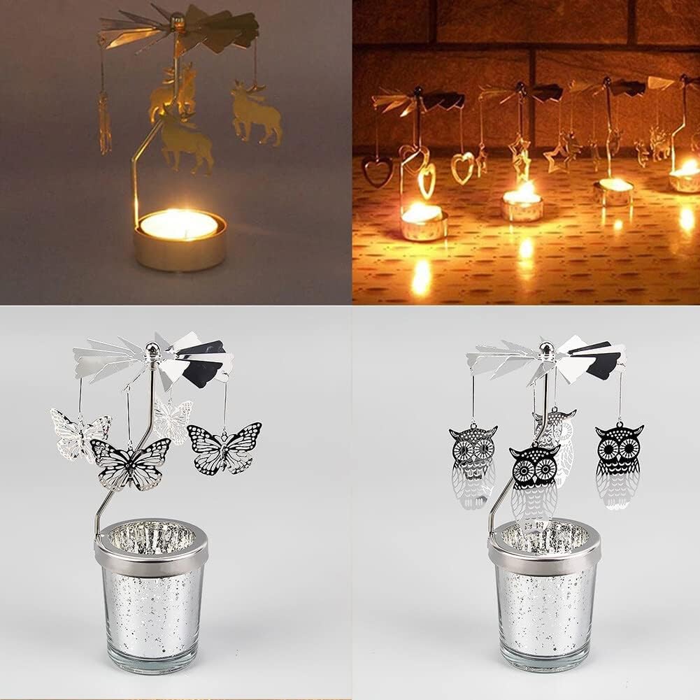 Elegant Metal Spinning Candle Holder for Weddings
