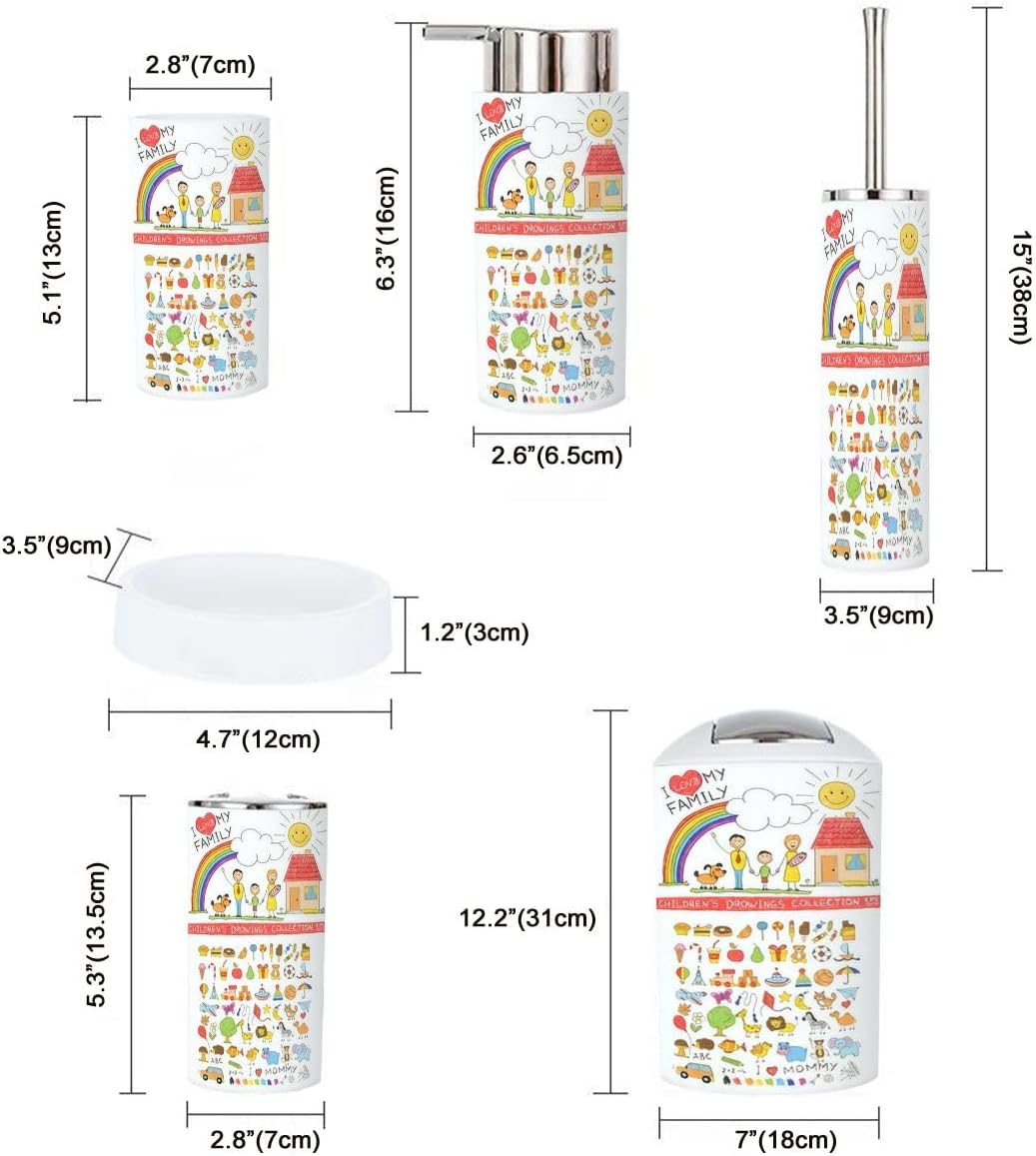 Bathroom Accessories Set 6 Pcs - Home Sweet Home Child