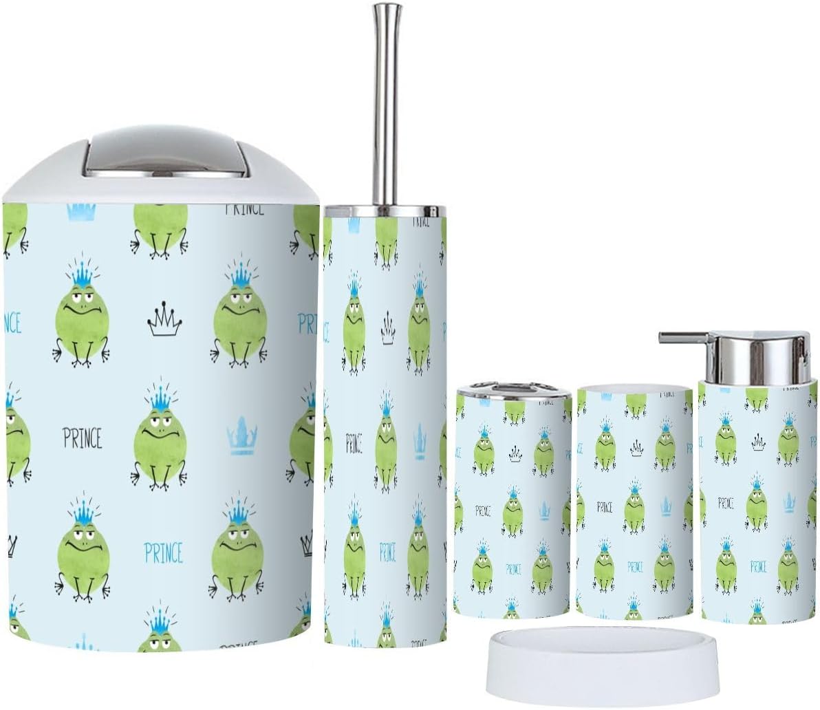 Bathroom Accessories Set 6 Pcs Prince Frogs Design