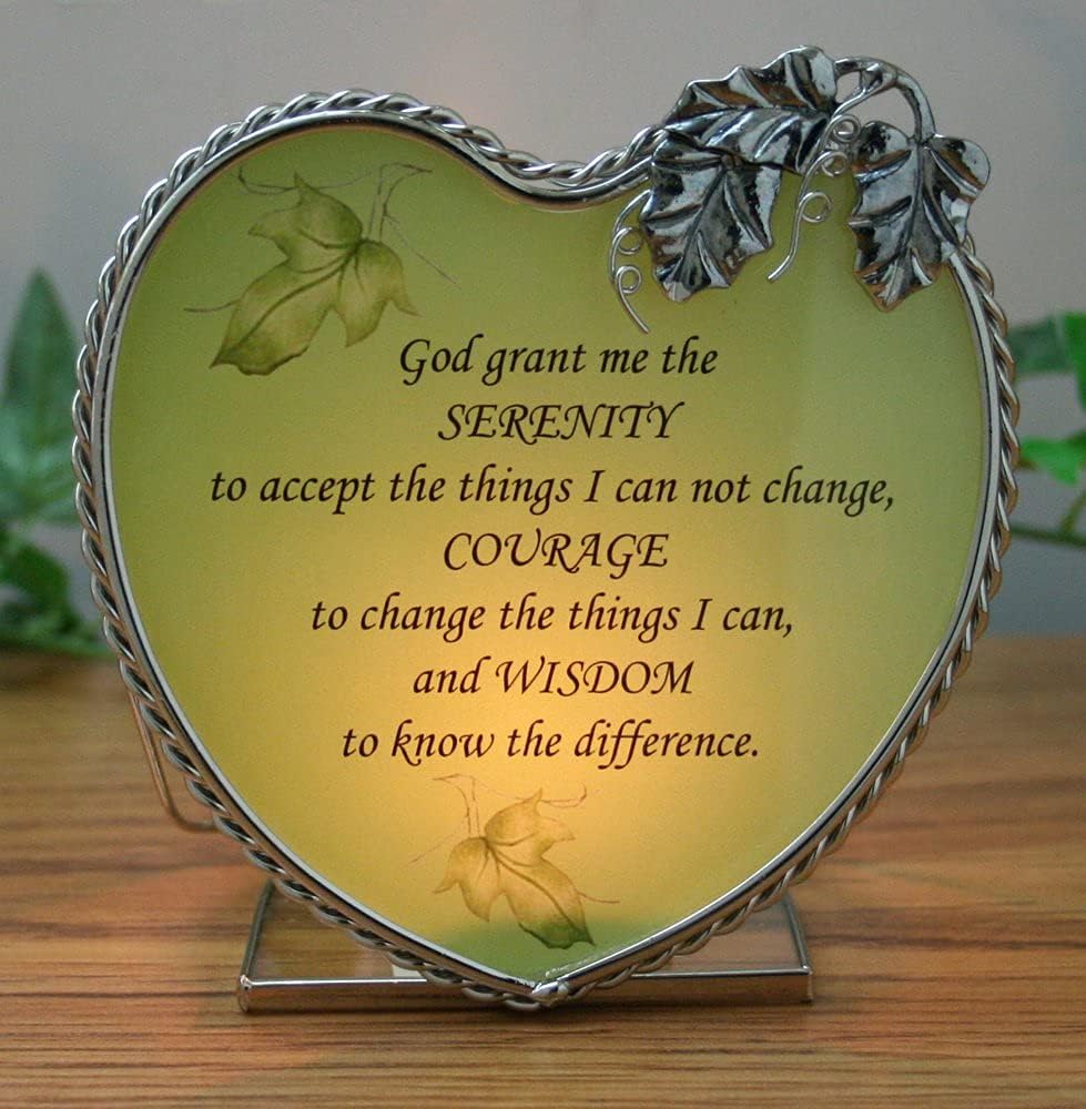 Serenity Prayer Candle Holder 4 x 3 x 4