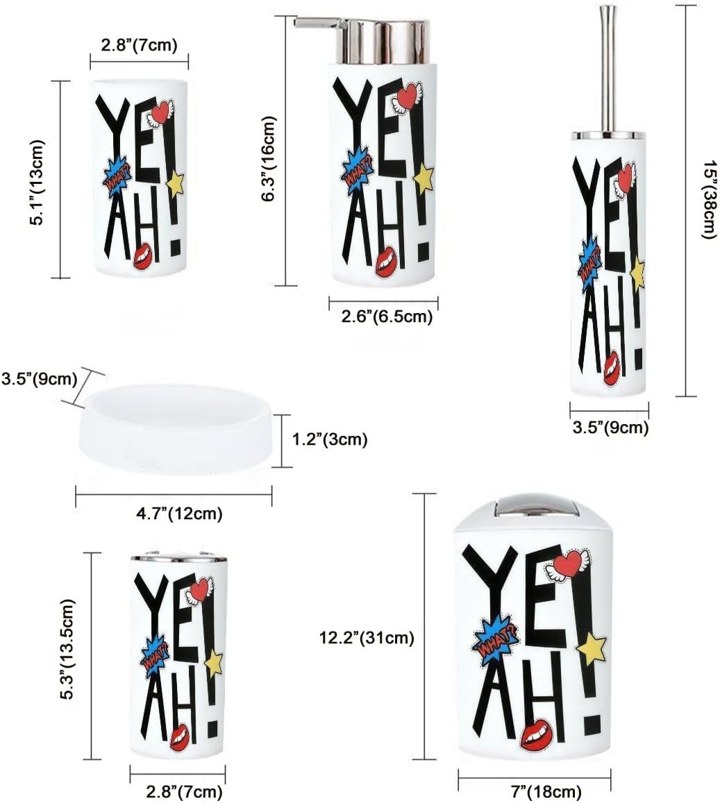 Bathroom Accessories Set - 6-Piece Essential Kit for Modern Home Use
