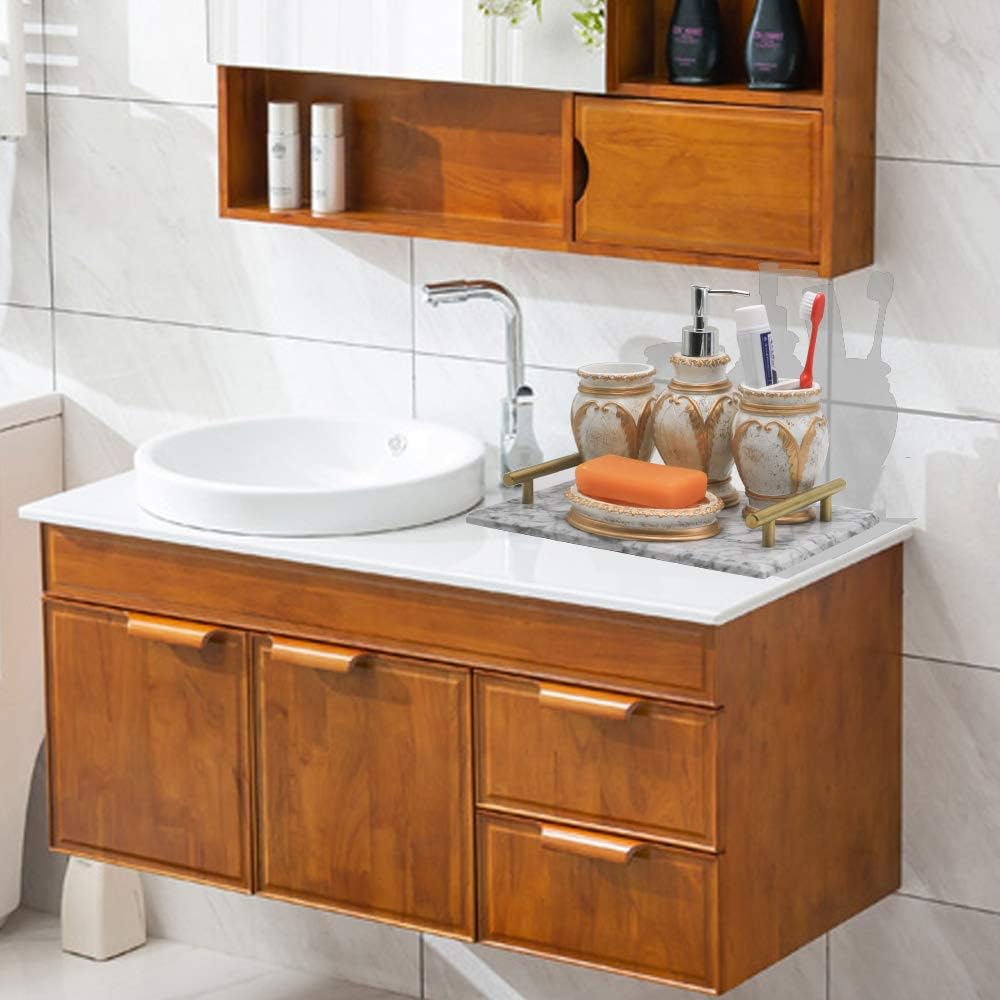 LUANT 4 Piece Bathroom Accessory Set White Gold