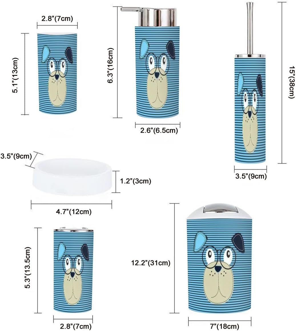 Cute Dog Head Bathroom Accessories Set for Kids
