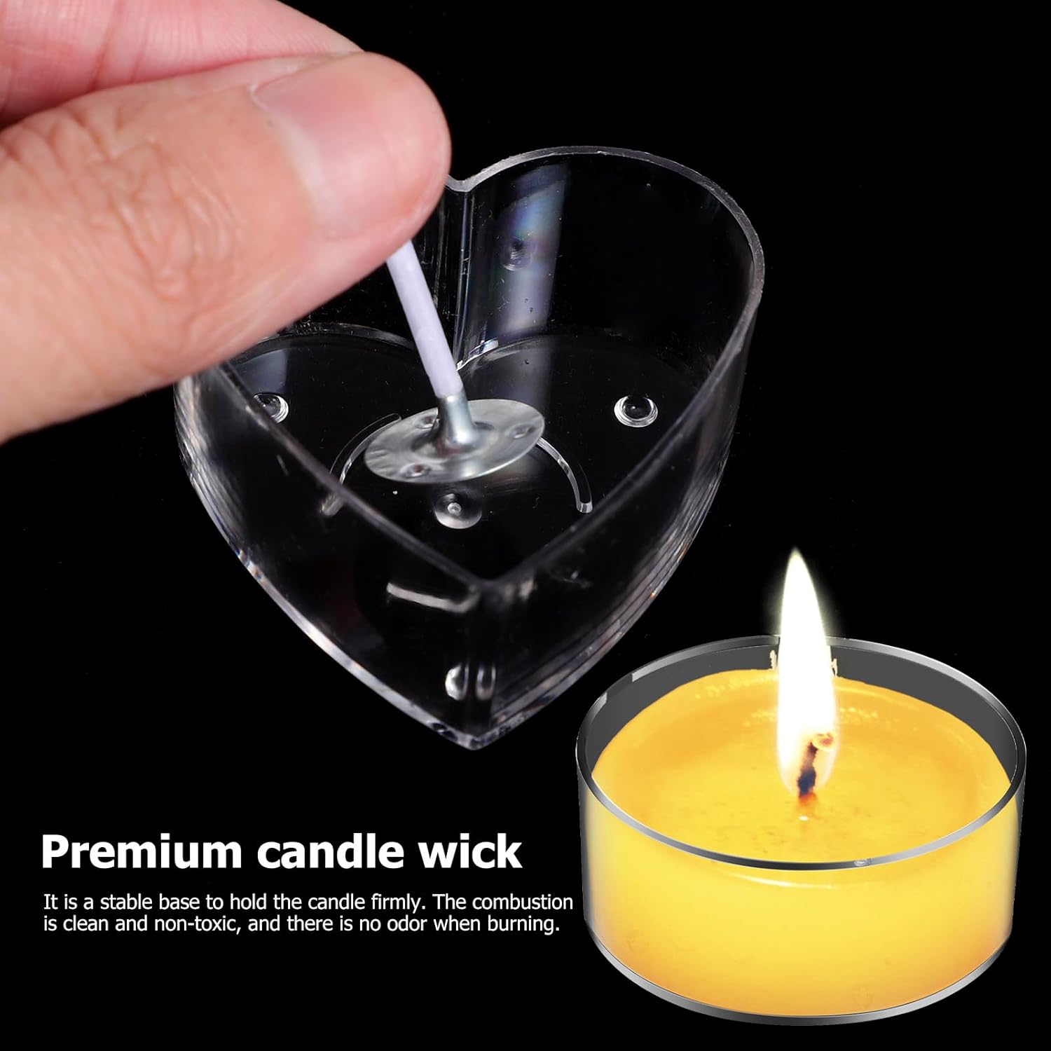 40pcs Plastic Clear Tealight Candle Cup Holders with 100 Wick