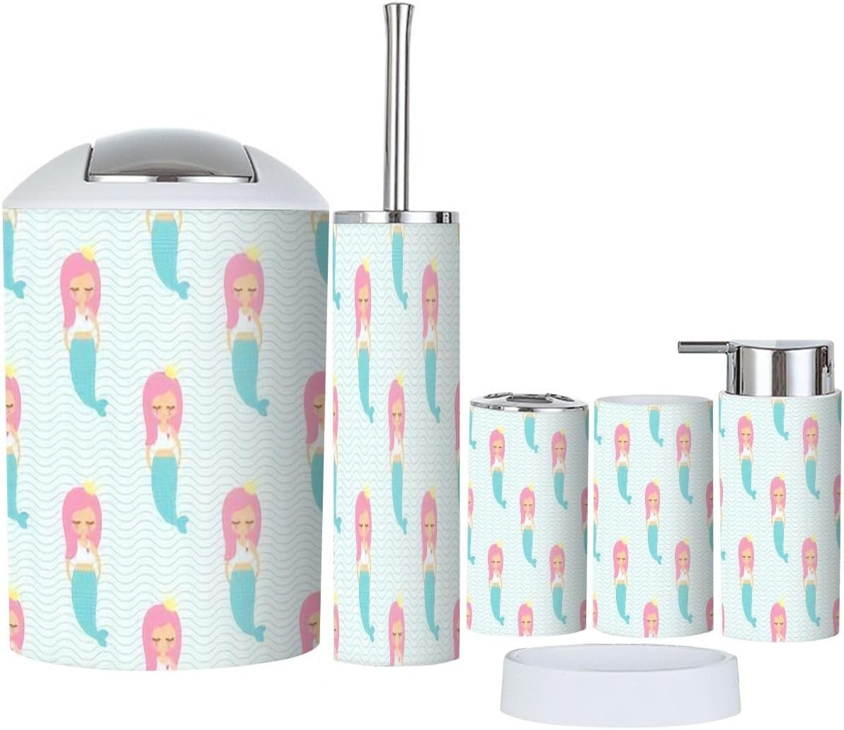 Scenic Pink Bathroom Set 6-PieceMERF Girl Design