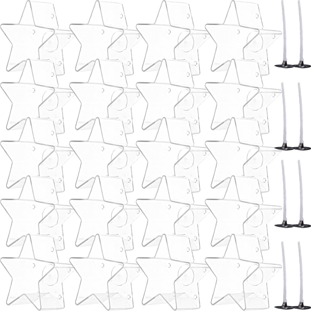 IMIKEYA Star-Shaped Candleholder Set Christmas-Themed Clear Plastic