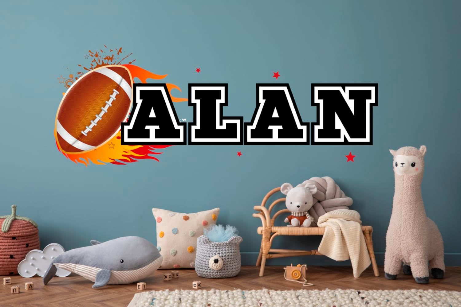 Custom American Football Decal for Kids Rooms