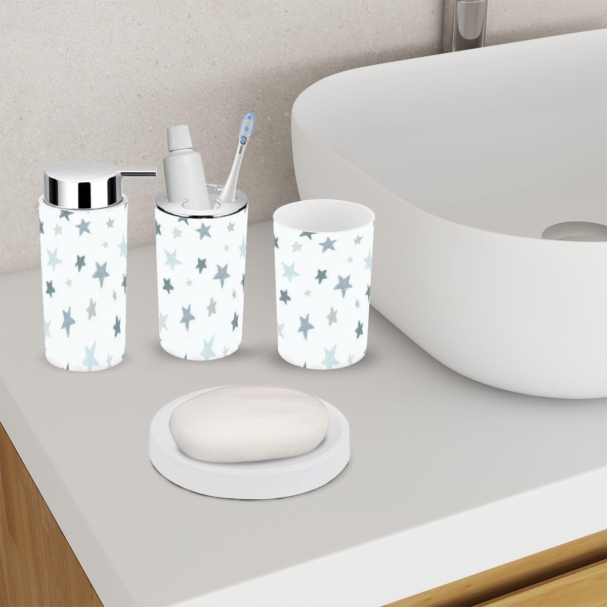 Scandinavian Bathroom Accessory Set 6 Piece