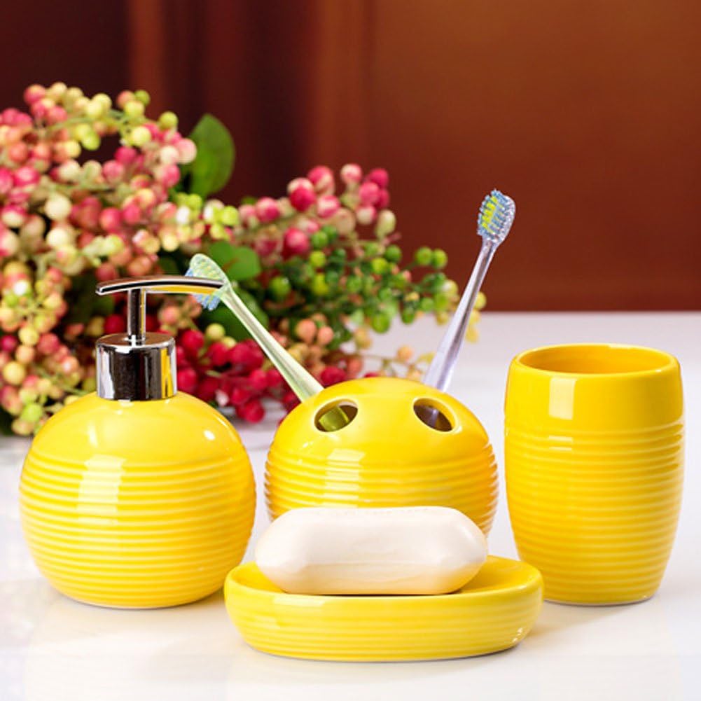High-Quality Ceramic Toothbrush Holder Soap Dispenser Set