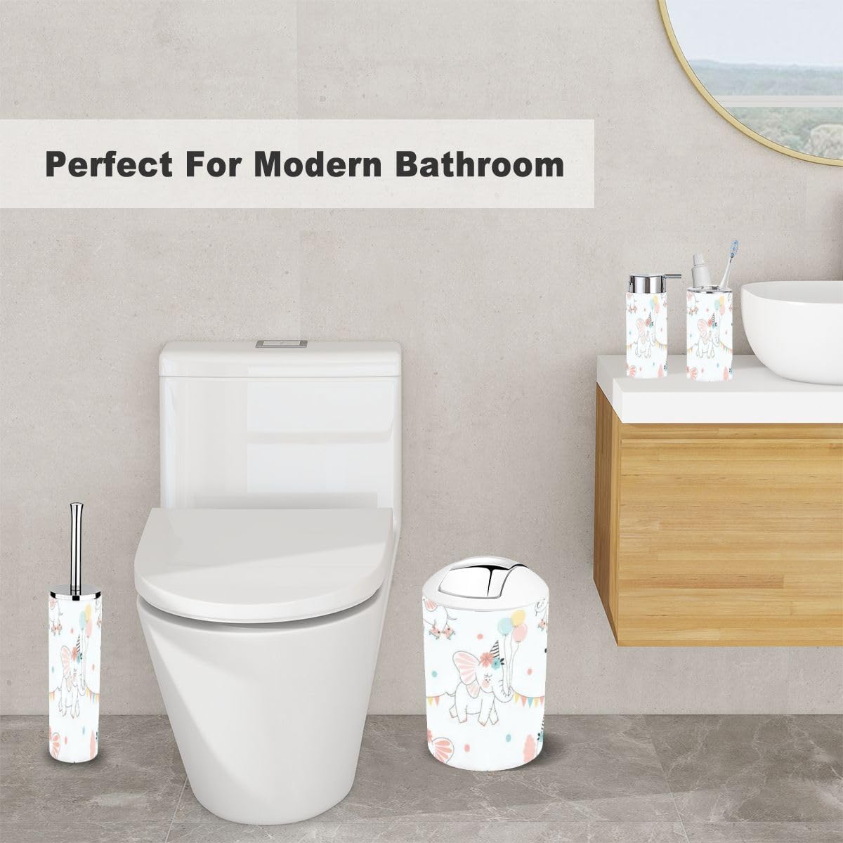 Fairy Elephant Bathroom Accessory Set 6 Piece