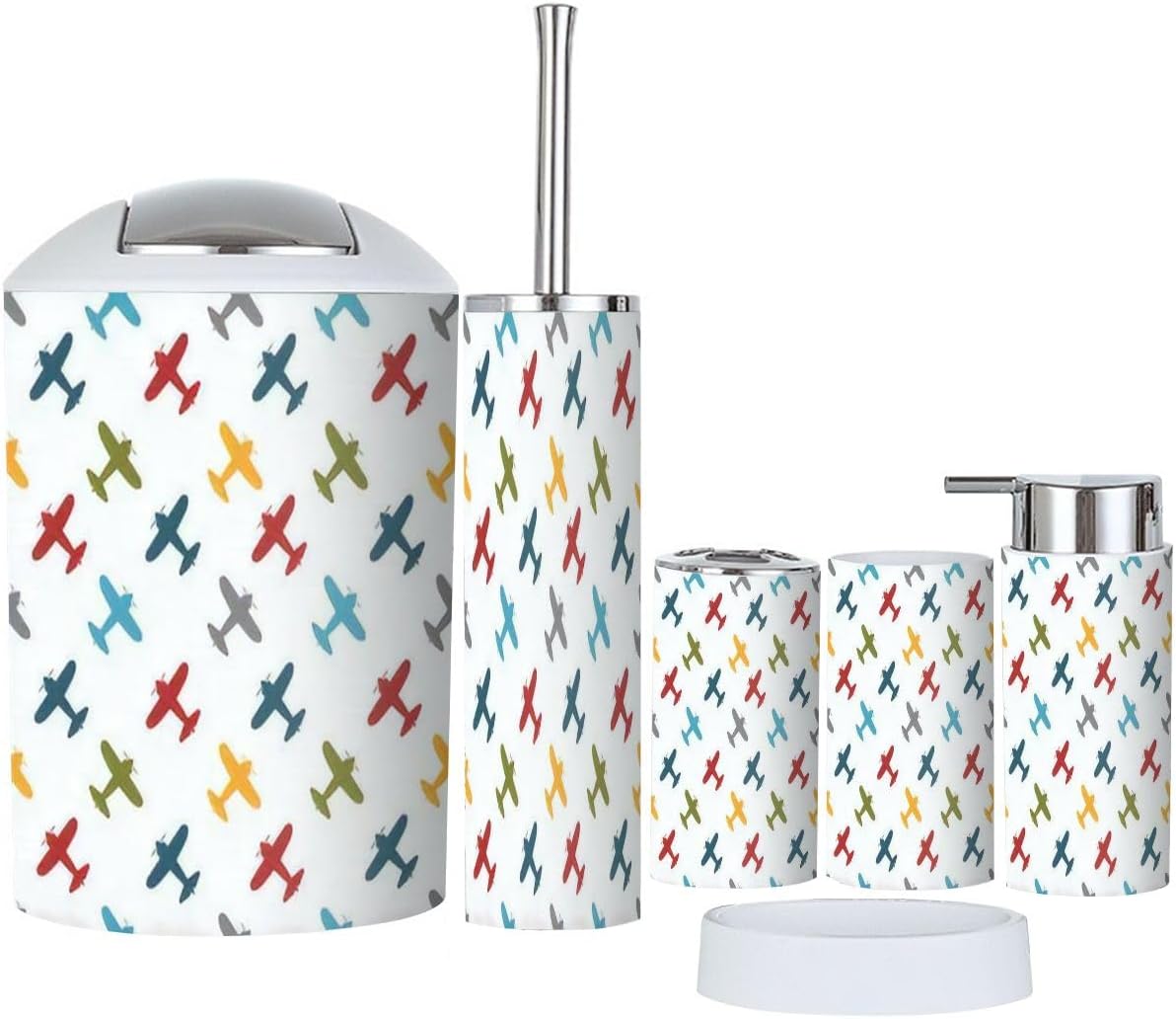 6-Piece Bathroom Organizer Kit Compact Durable Set for Toiletries