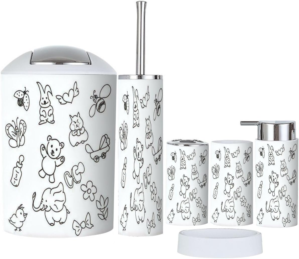 Stylish 6-Piece Bathroom Set for Kids Staff