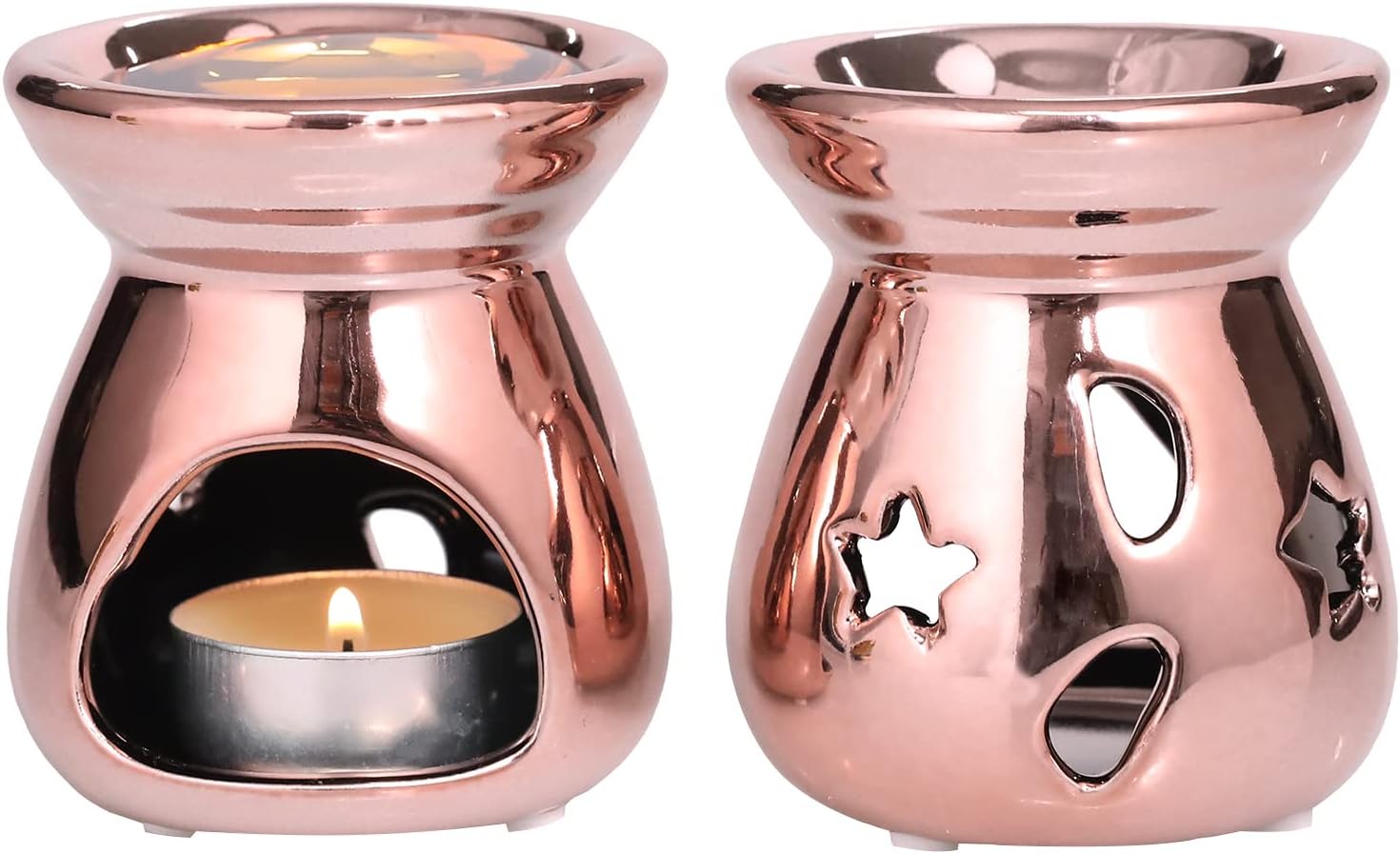MyGift 2-Piece Aromatherapy Candle Holder Set with Modern Design
