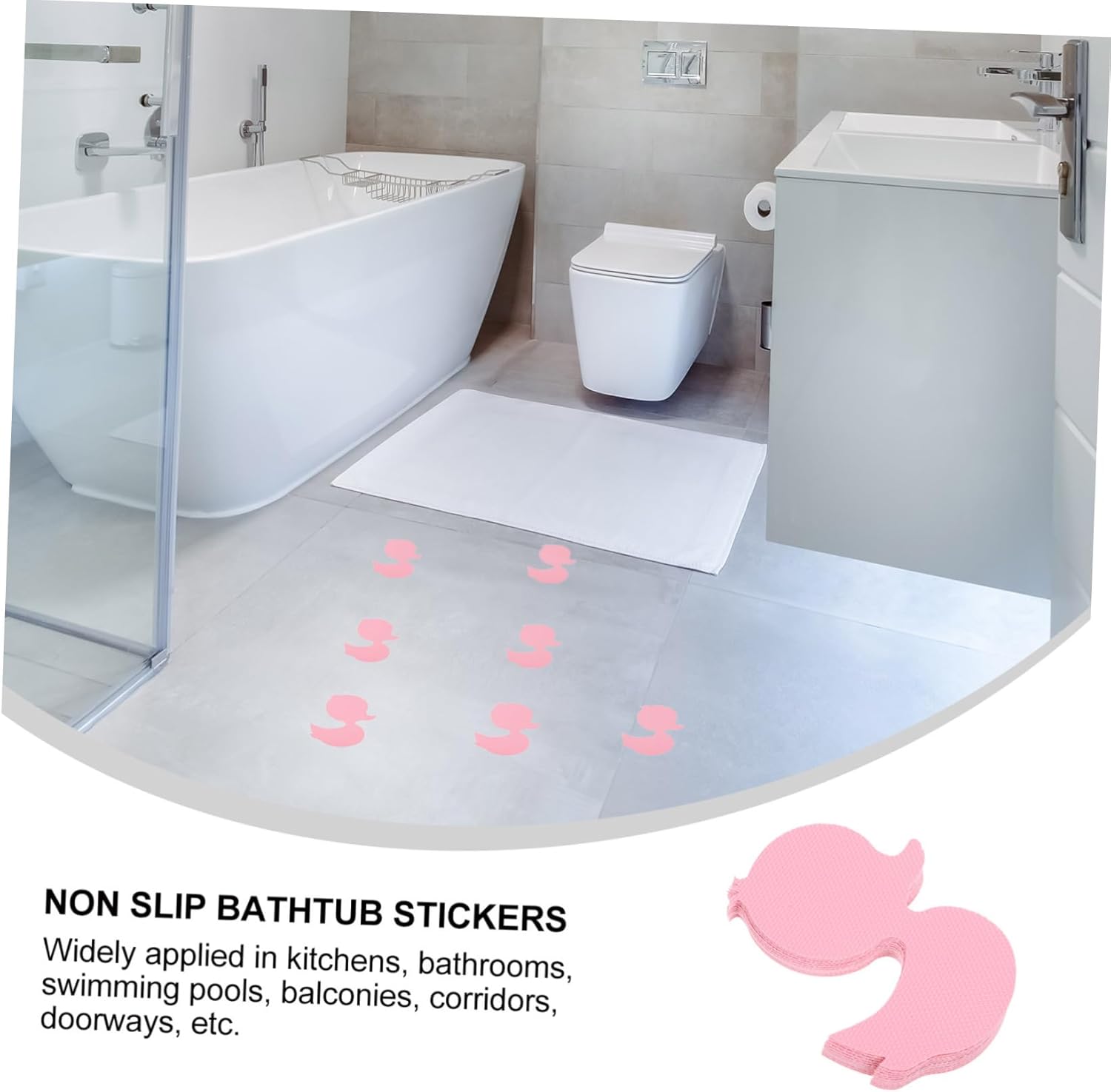 12Pcs Cartoon Duck Shaped Non Slip Bathtub Stickers