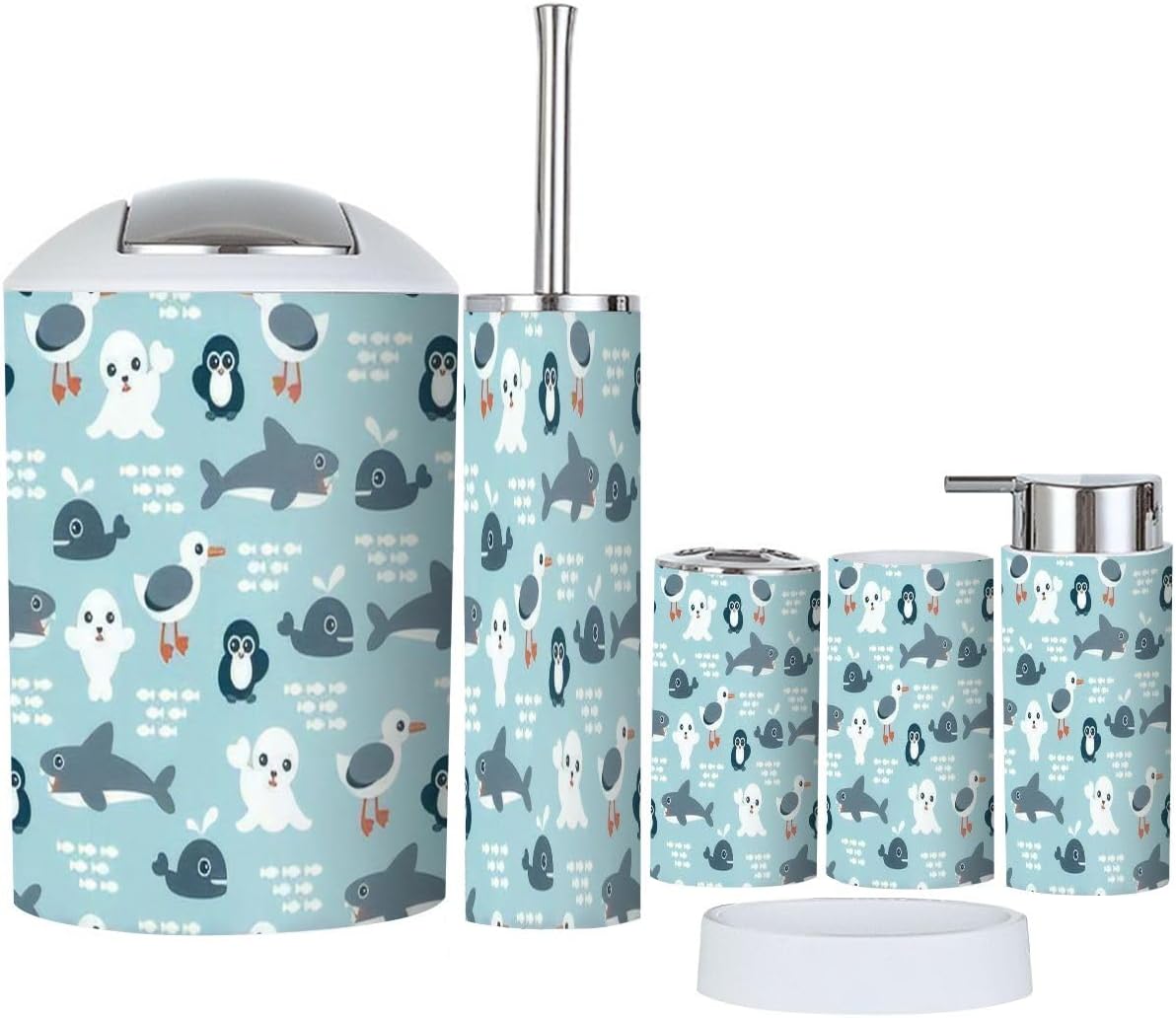 Bathroom Accessories Set 6 Pcs Durable Modern Decor