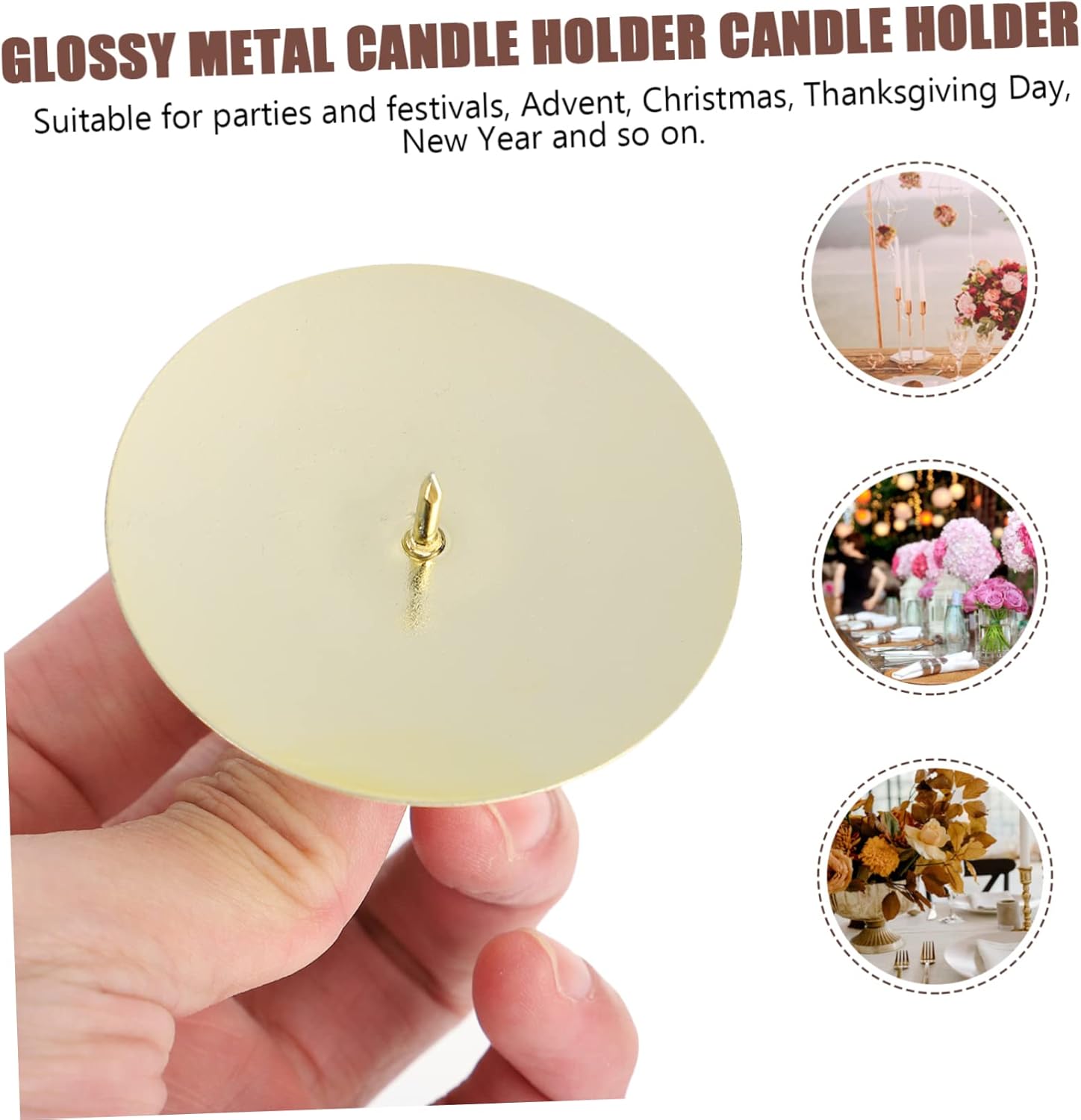 Set of Wreath Candle Fixers Metal Candle Holders for Centerpieces