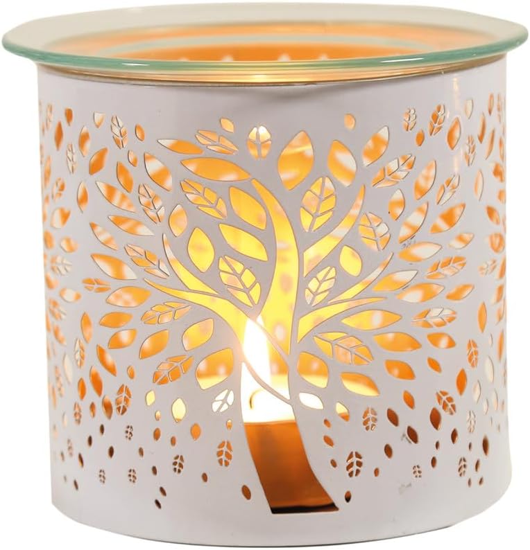 Woodbridge Tree of Life White Tea Light Oil Burner Candle Holder