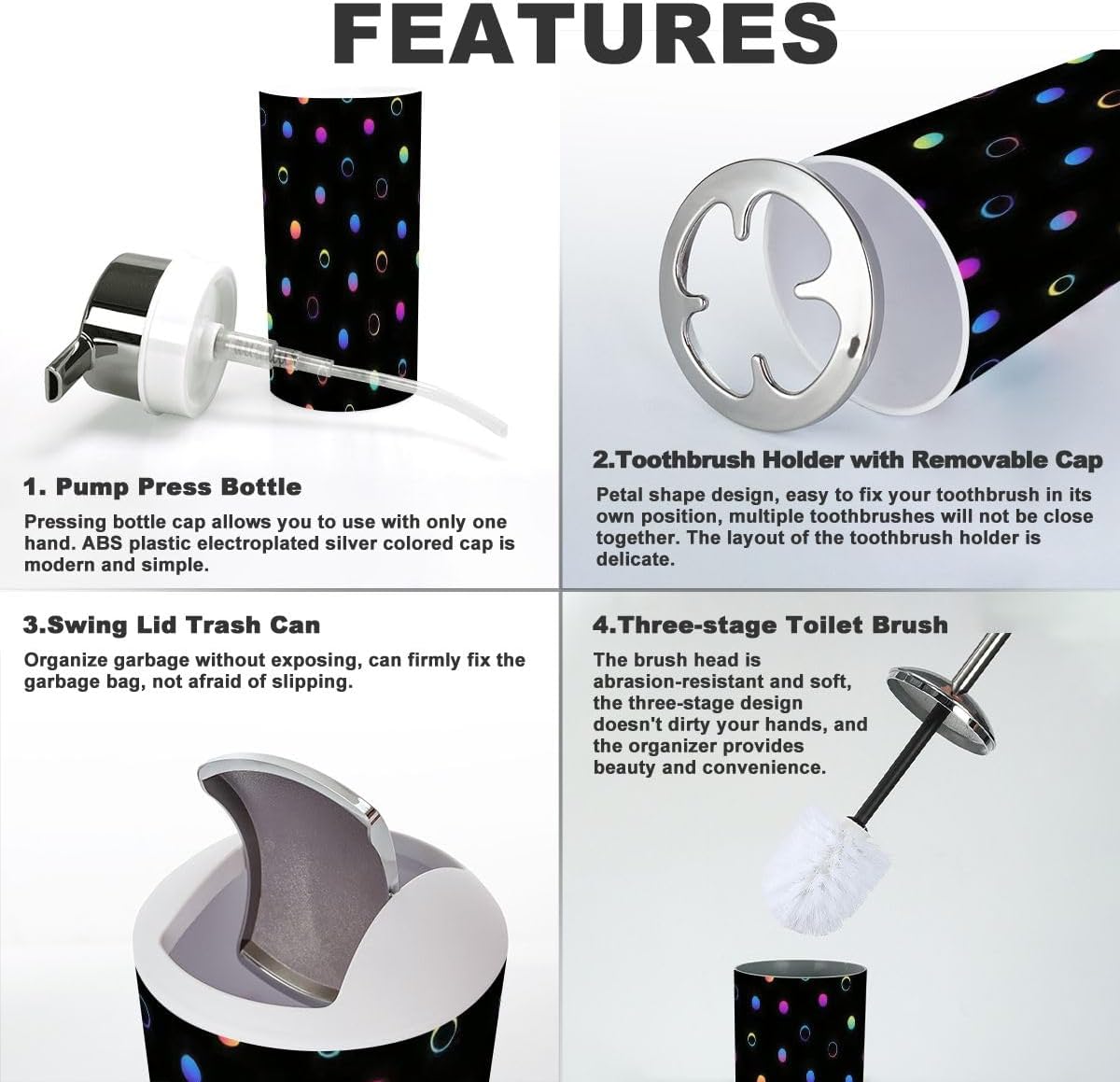 6-Piece Modern Bath Essential Set for Durable Organizations
