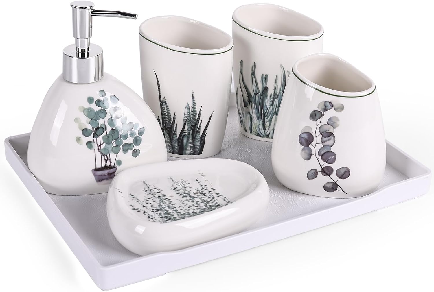 Luxury 6-Piece Ceramic Bathroom Set Modern Functional