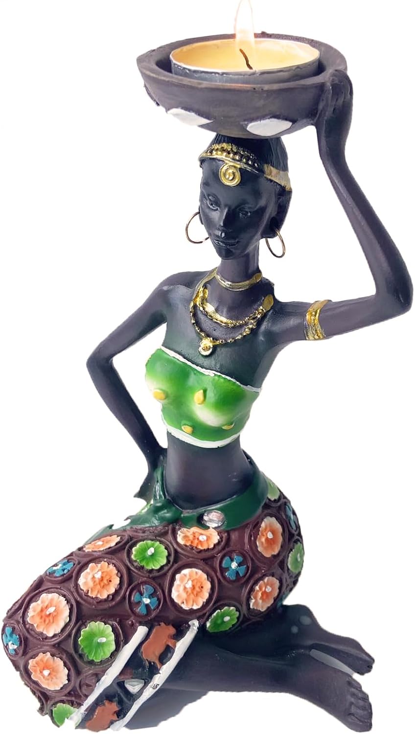 Radiant Candlestick Holder - African Black and White Design