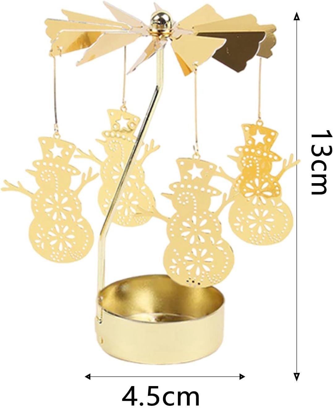 2x Spinning Snowman Candle Holder Tea Lights Party Decor