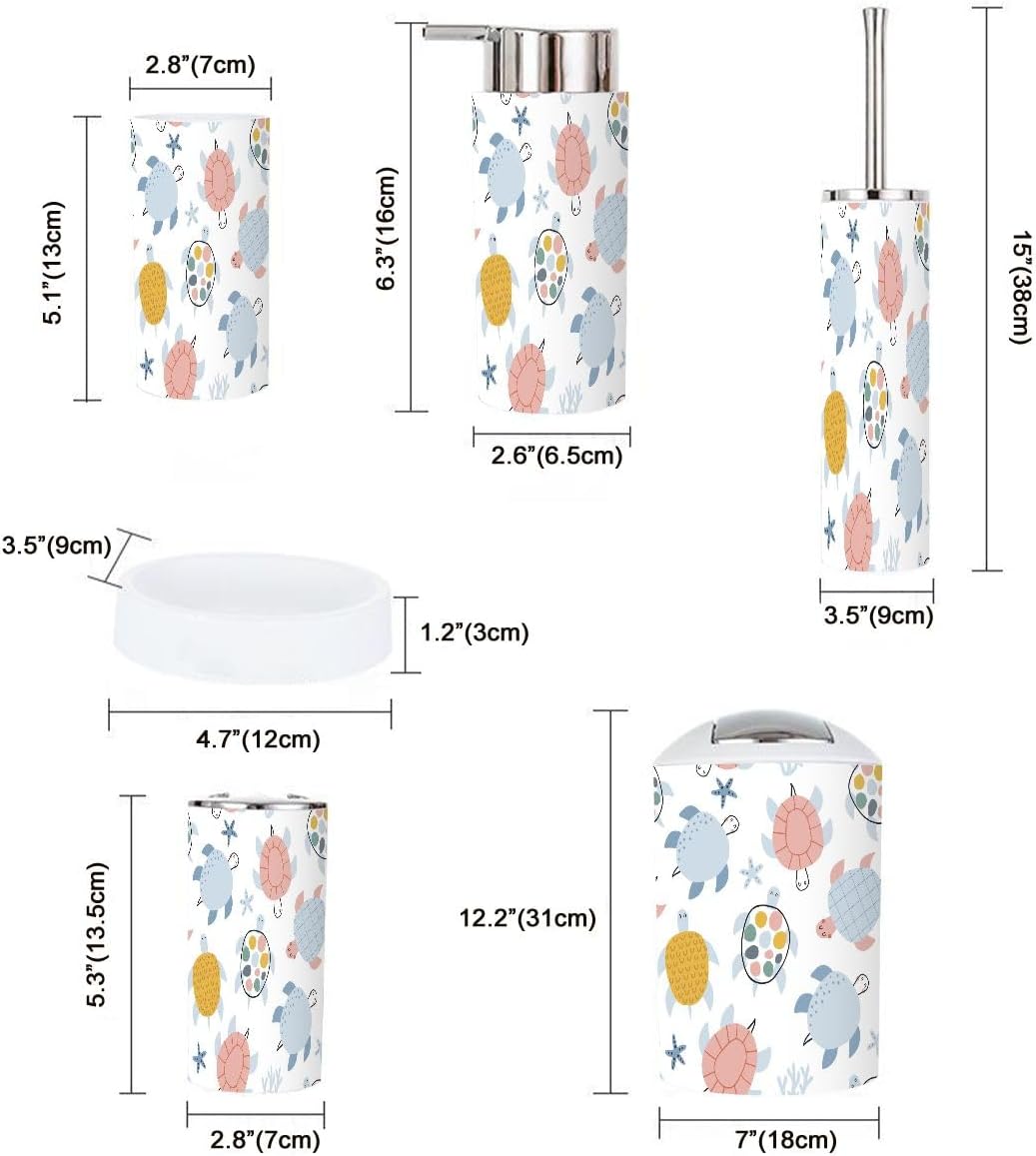 Scandinavian Style 6 Piece Bathroom Accessories Set