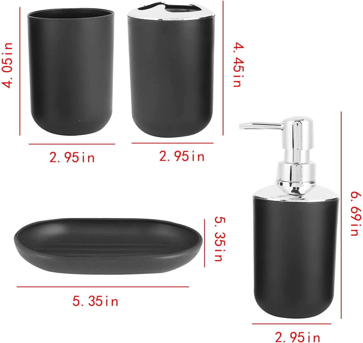 Complete 4-Piece Bathroom Accessory Set