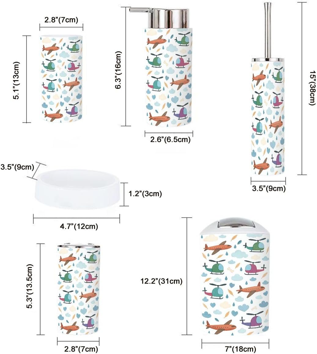 -feather cloud bathroom set for kids - 6-piece