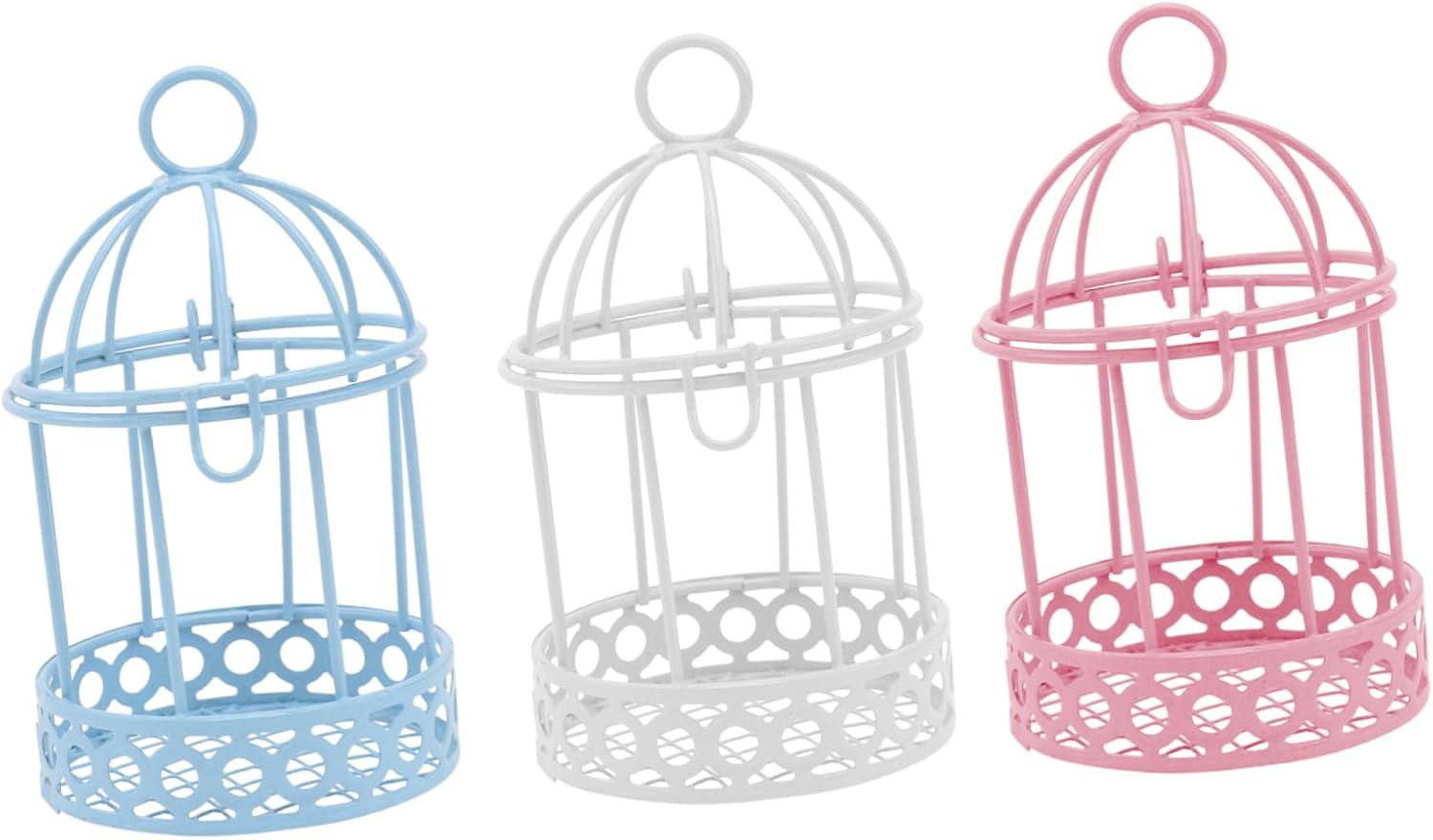 3pc Set Wrought Mini Birdcage Ornament Bird Cage Candle