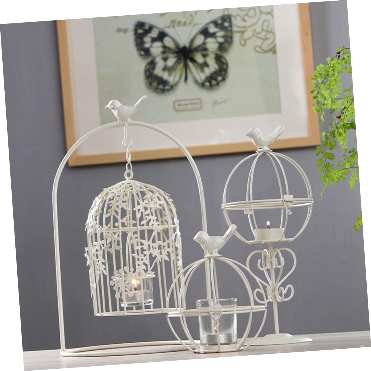EPIGEIST Rustic Iron Candlestick Birdcage