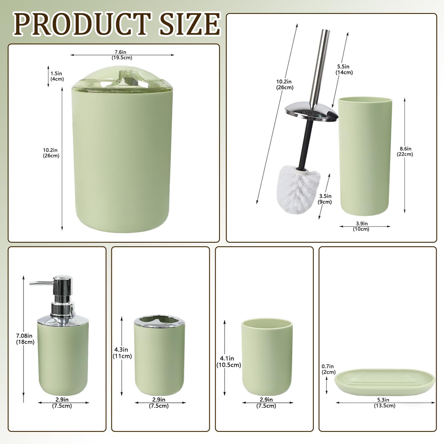 Elegant 6-Piece Bathroom Set with Durable plasticEnumerable