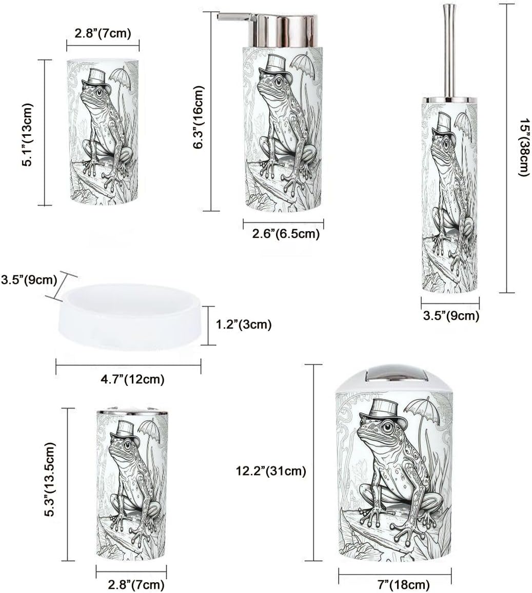 Bath Decor Set 6 Piece for Home Organization