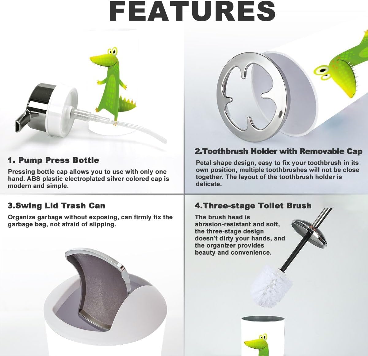 Silly bathroom accessories set for kids from JBNJANKDAV