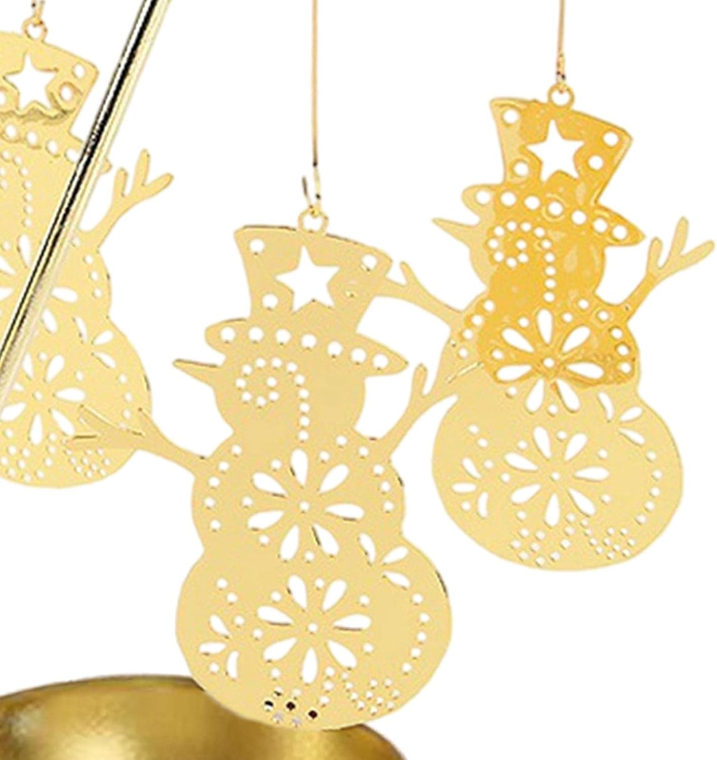 2x Spinning Snowman Candle Holder Tea Lights Party Decor