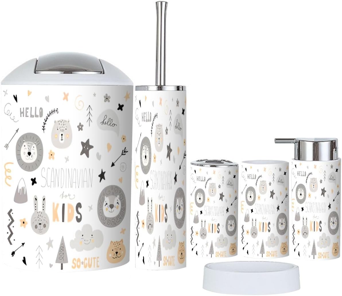 Scandinavian Style 6 Pcs Bathroom Accessories Set