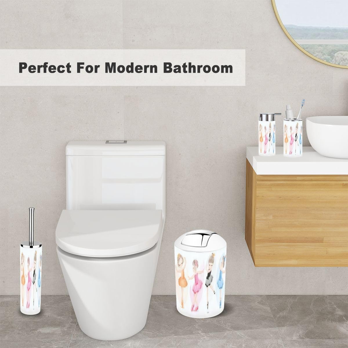 Cute Ballerina Bathroom Set