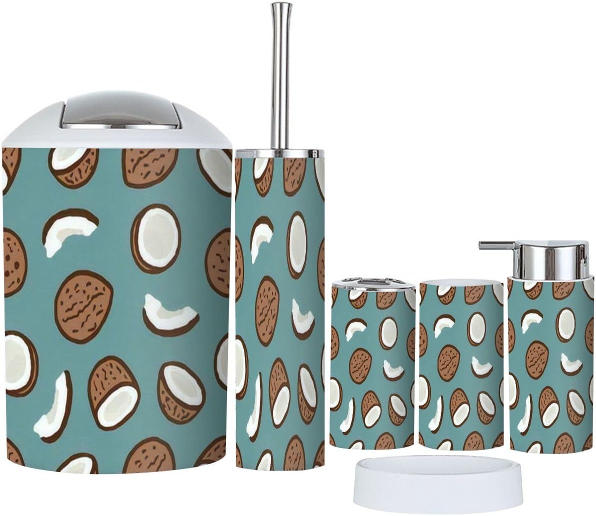 XNGJEMVWXO Relax Tropical Bathroom Accessories 6-Piece Set
