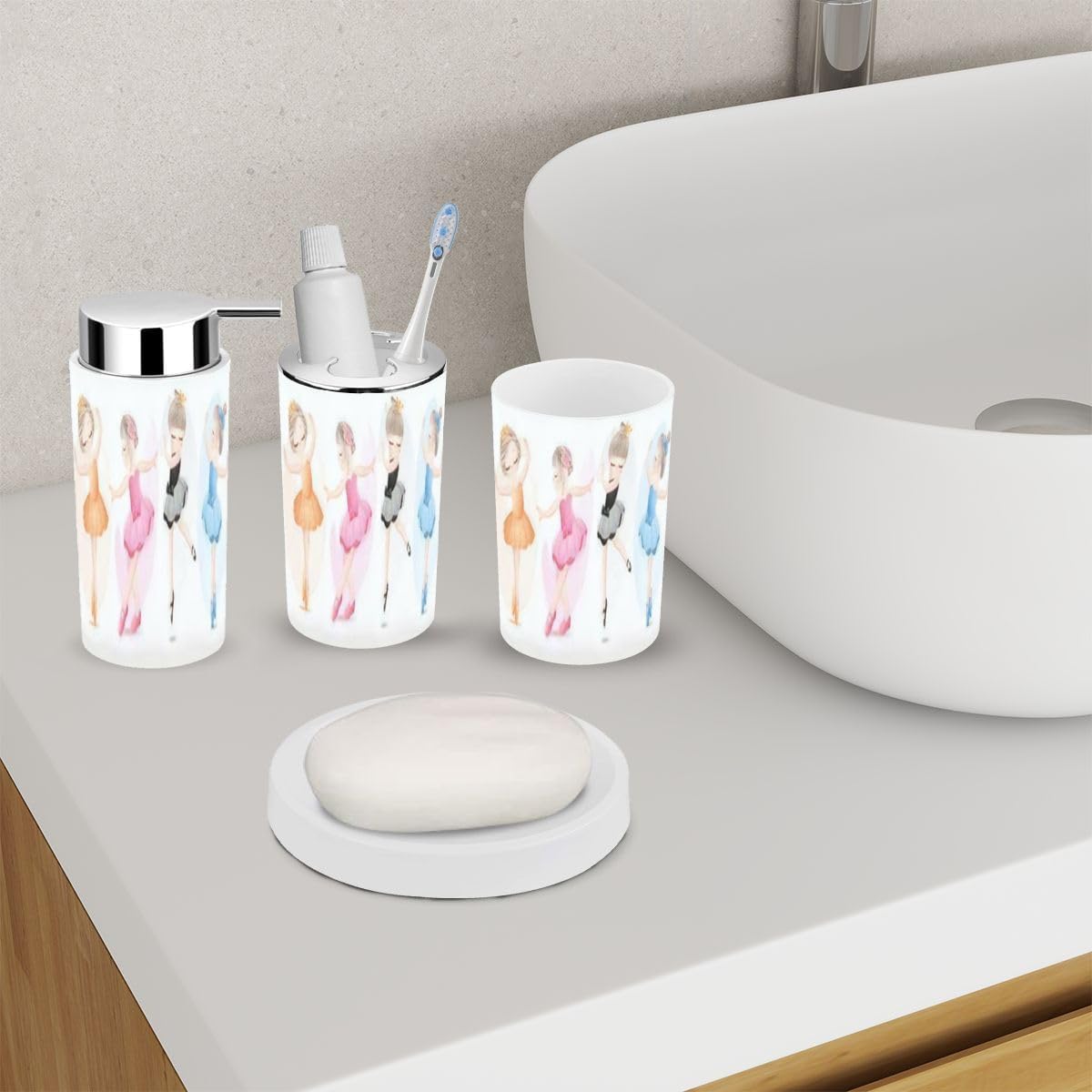 Cute Ballerina Bathroom Set