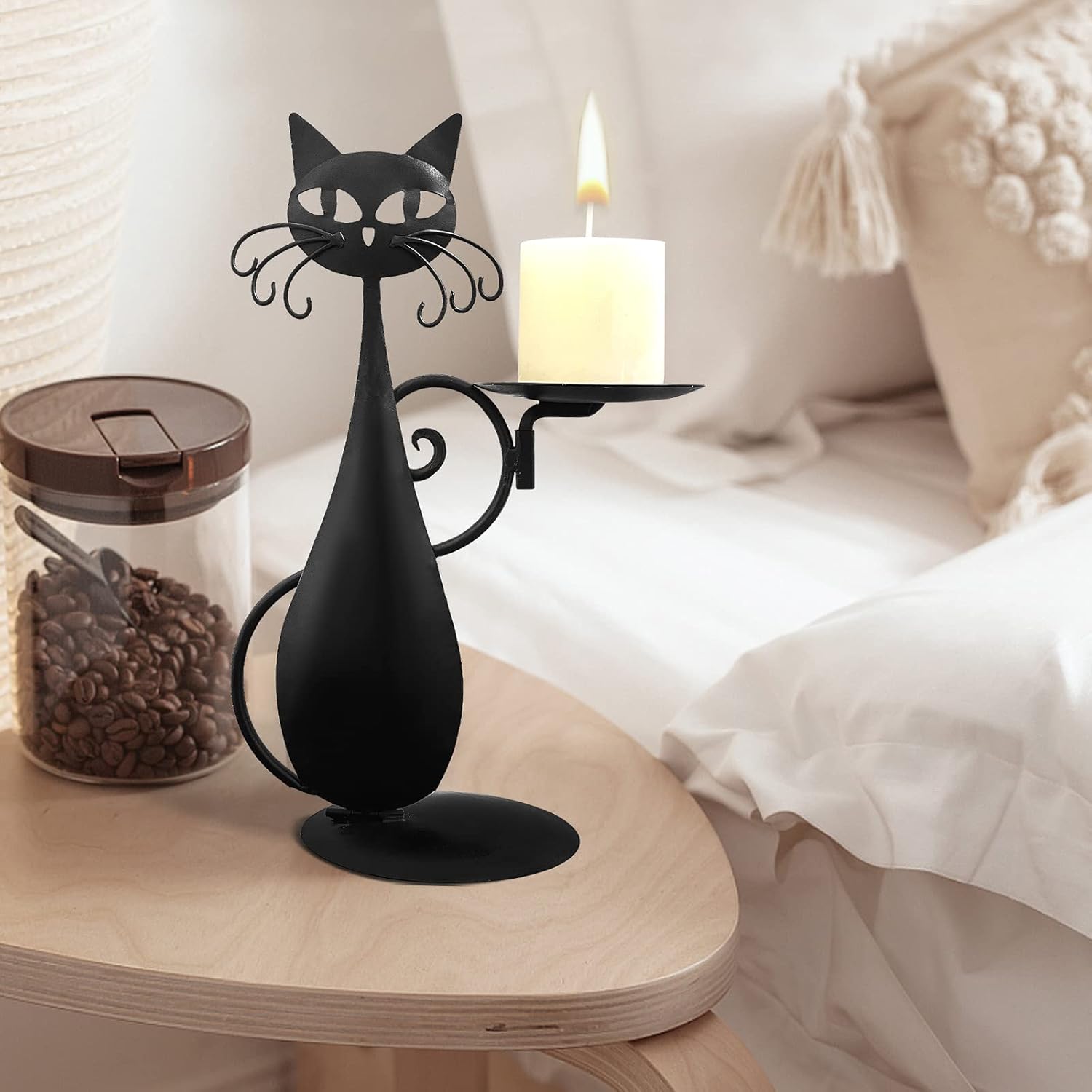 OFILLES Black Cat Candle Holder