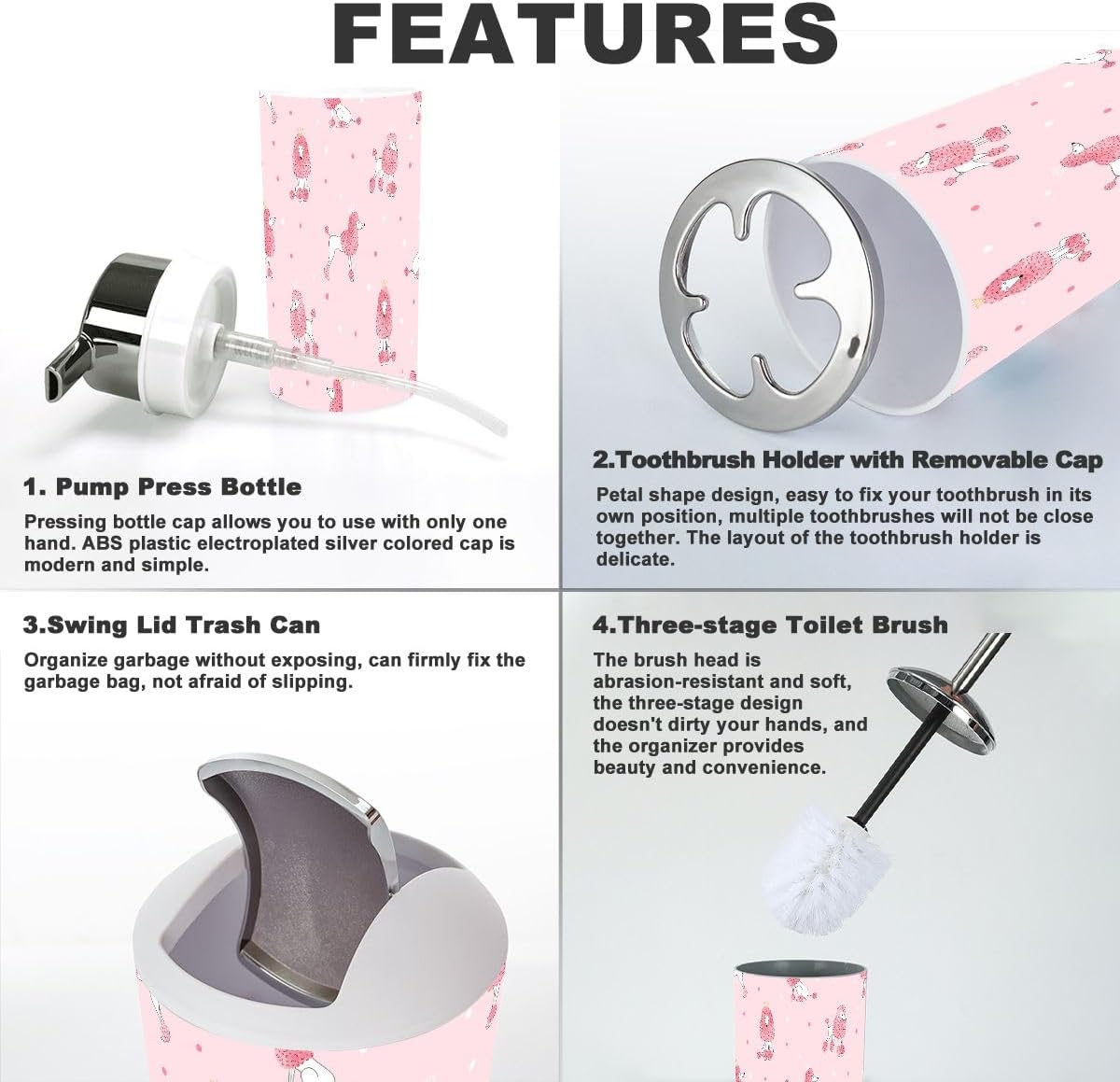 6-Piece Bathroom Accessory Set for Kids and Adults