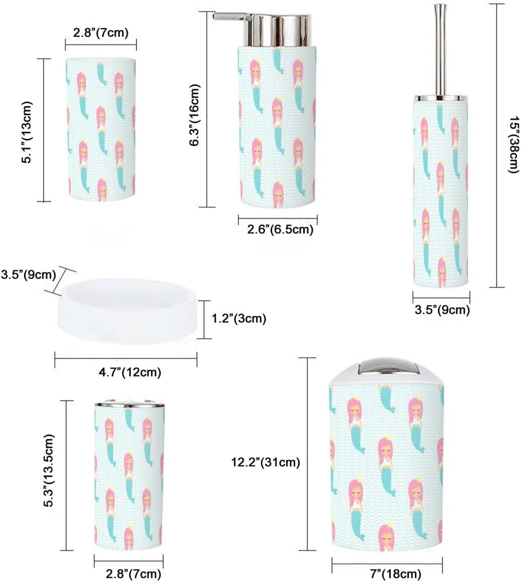 Scenic Pink Bathroom Set 6-PieceMERF Girl Design