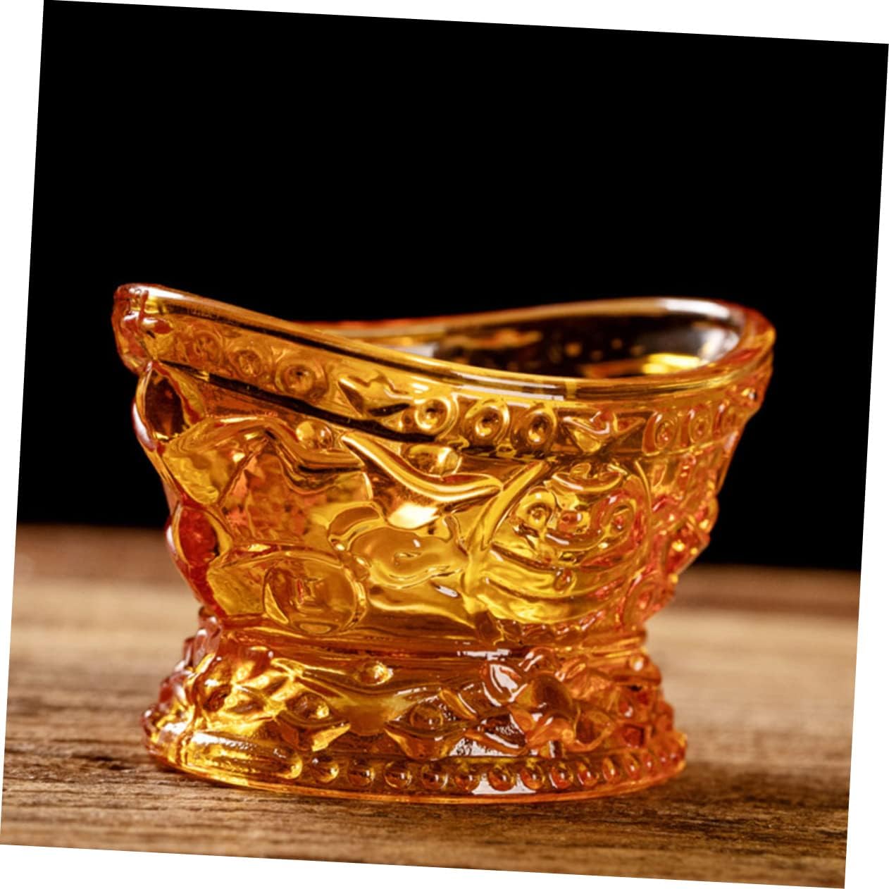 DECO-PROFESSIONAL 7-Ounce ingot-shaped glass candle holder