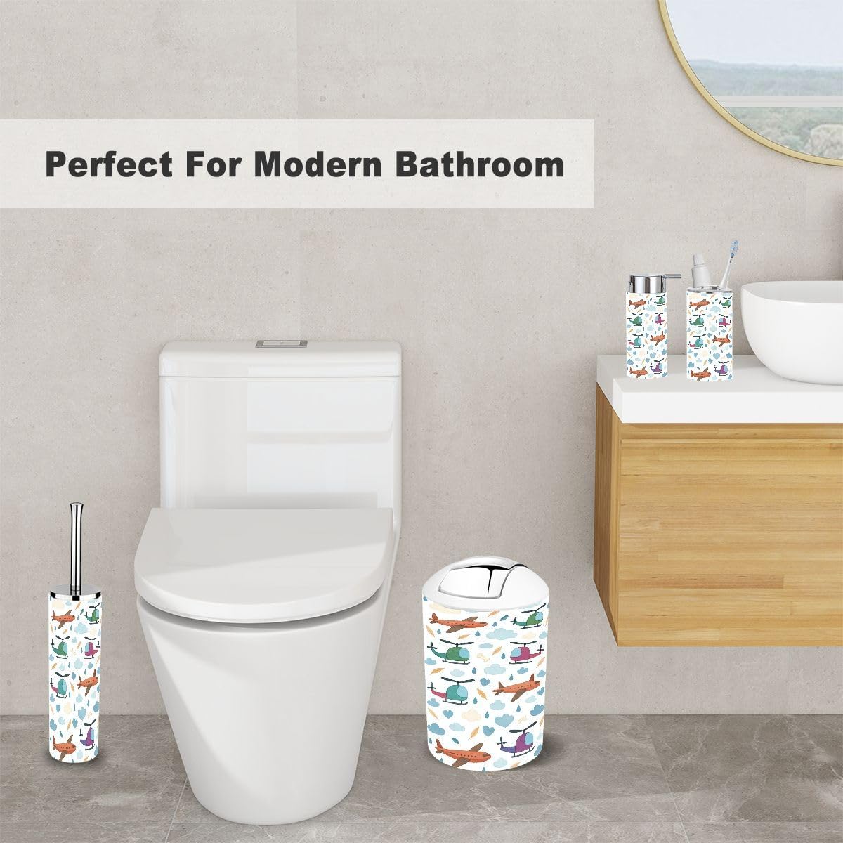 -feather cloud bathroom set for kids - 6-piece