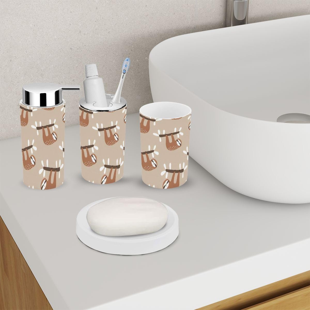 Scandinavian Style Bathroom Accessory Set 6 Piece