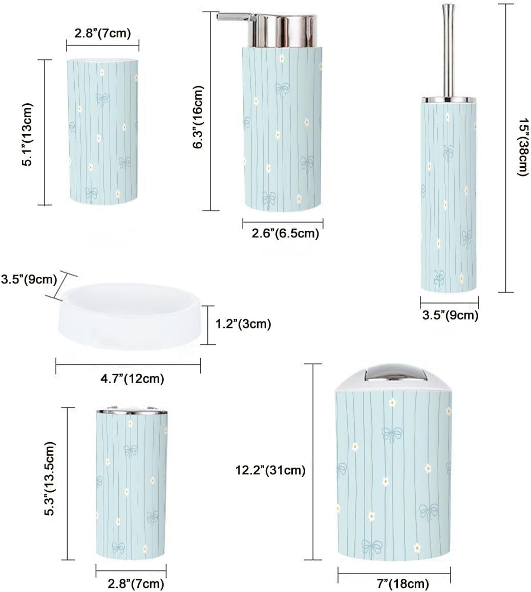 Cute Kawaii 6-Piece Bathroom Accessories Set
