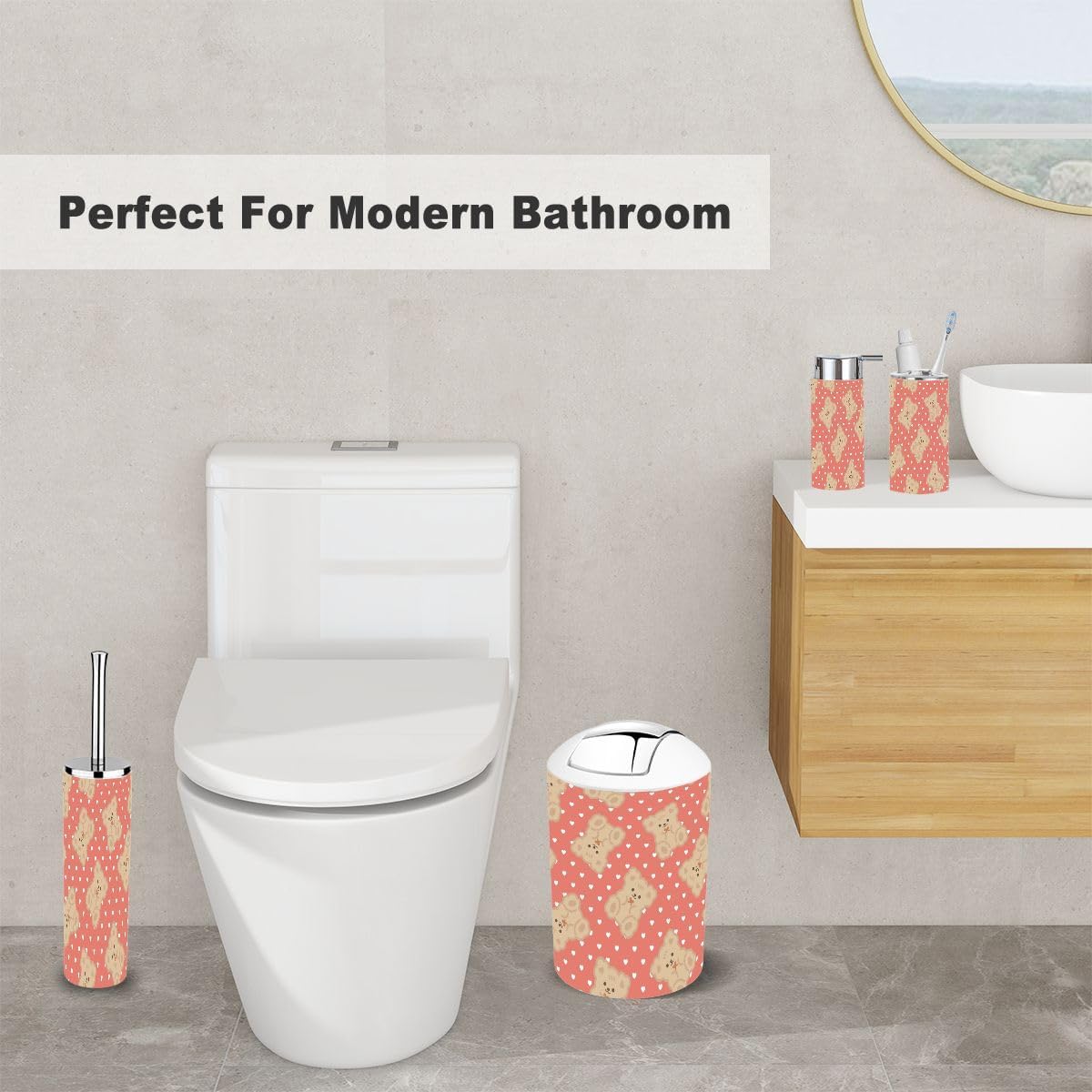 Bathroom ACCESSORY Set Create a Sweet Home with Teddy Bear Design BathKitchenHomemAKidsUSE