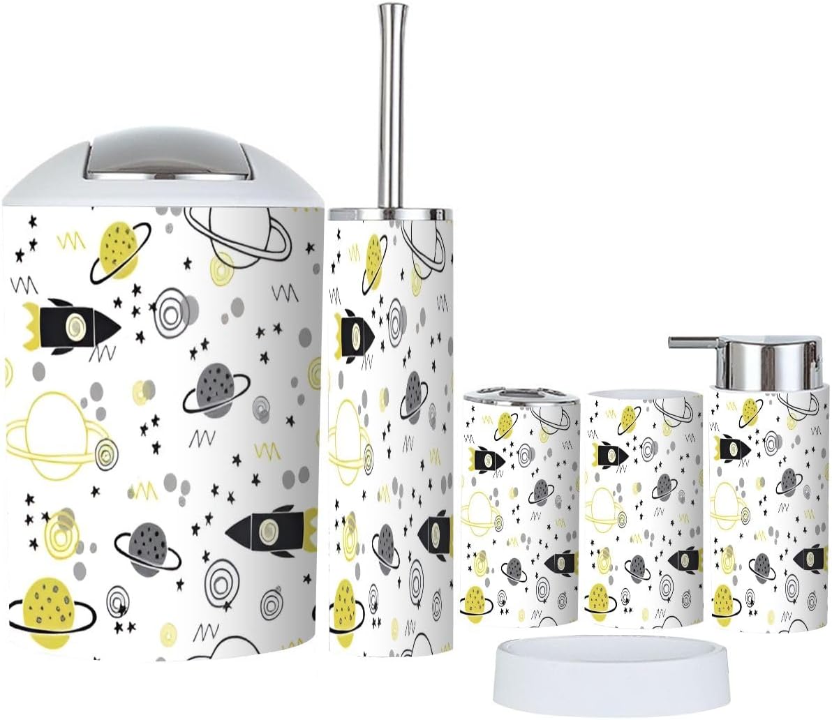 Trendy Kids Bathroom Accessories Set for Space Lovers