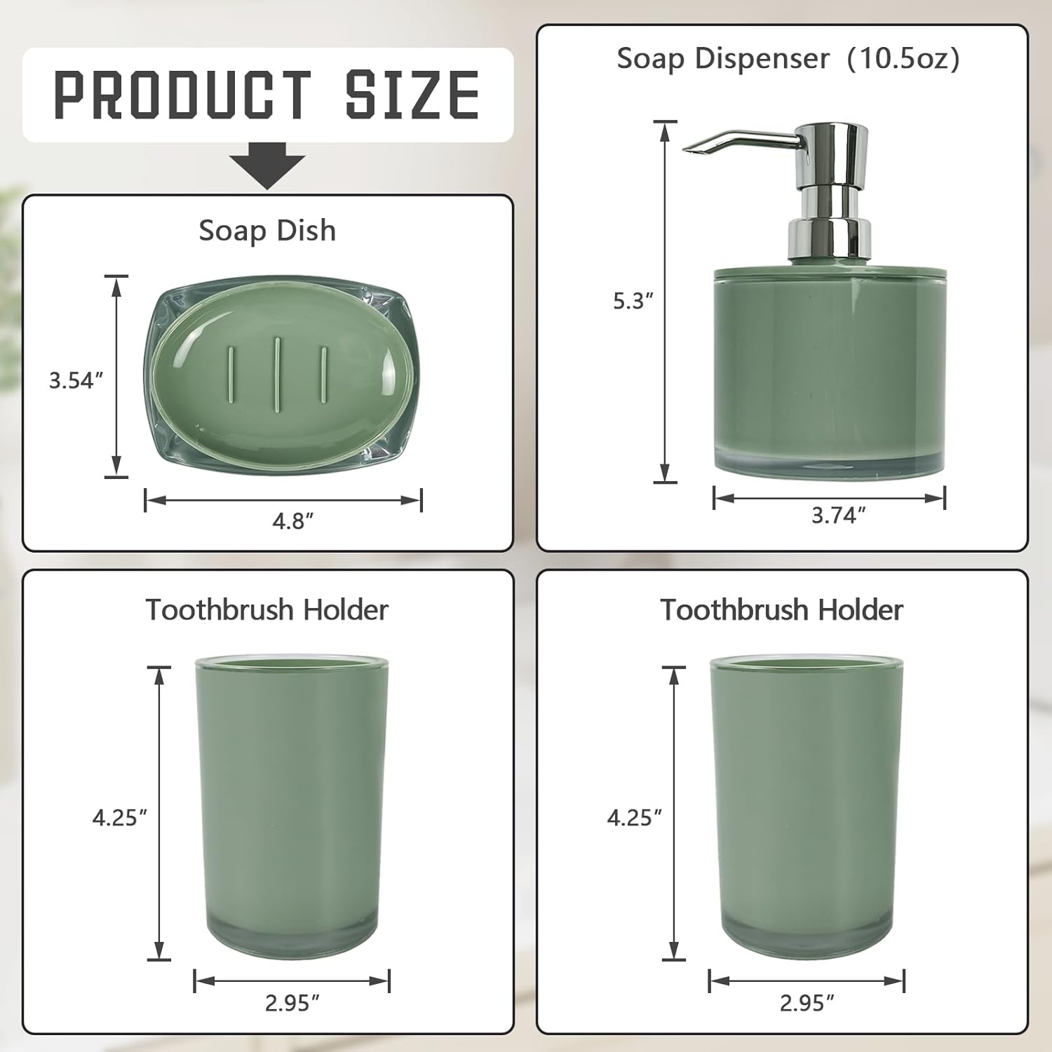 Thickened Bathroom Accessories Set 4-Piece